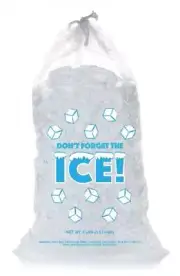 Plastic Ice Bags 8 Lb with Draw String - Pack of 100
