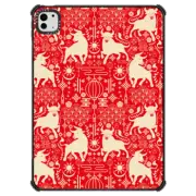 iPad Pro 11-inch (M4) iPad Impact Case Ox Deco Ornamental Red Pattern