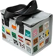 Puckator Cool Lunch Bag with Minecraft Faces Design Made Out of Recycled Plastic Bottles - Insulated Lunch Bag for Women Men Children - Lunch Box Bag for Work & School - Beach Picnic Accessories