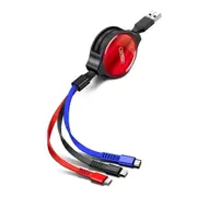 S-M365 3 In 1 Micro Usb+8 Pin+Type-C Interface Tpe Data Cable Length:1.2M(Red)