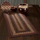Beckham Jute Rectangle 13x36 Table Runner Primitive Country Rustic Red Black Tan