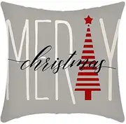 Cushion covers Cushion Covers 40cm x 40cm Grey Snowman Cushion Covers Invisible Zipper Sofa Cushions Outdoor Cushions Garden Cushions Decorative Pillows Square Pillow Case(Grey Red Christmas,(40x40cm)