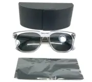 Prada Sunglasses SPR04Y 08U-08G Clear Gray Square Frames Black Lenses 56-19-150