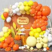 132Pcs Orange Balloon Garland Arch Set Autumn Party Thanksgiving Holiday Birthday Party Indoor And Outdoor Decoration