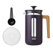 La Cafetiere Pisa 8-Cup Cafetiere Manual Glass Coffee Press Maker Purple