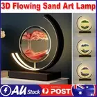 3D Flowing Sand Art Picture Moving Quicksand Sea Sandscape Table Lamp Decor AU