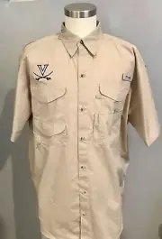 UVA Columbia Bonehead Fishing Shirt! Khaki! All Sizes! Brand New With Tags!