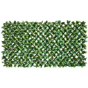 Premium Laurel Leaf Artificial Hedge Extendable Trellis / Screen 2 Meter By 1 Meter UV Resistant (PVC)