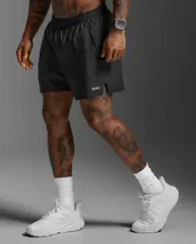 Aero 5 Inch Shorts, 2XU, S, Black/Silver Reflective, Male