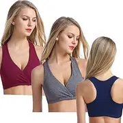 [CAKYE] 3PACK Racerback Maternity Nursing Bra for Sleep and Breastfeeding