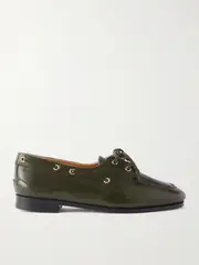 [BALLY] BALLY - Pathy Leather Boat Shoes - Army green - IT38 IT 38 Green