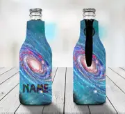 Galaxy Personalised Stubby Holder Zip Up Bottle Cooler Collapsible