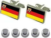 [Select Gifts] Shirt Dress Studs Rhineland-Palatinate State and Civil Flag Cufflinks