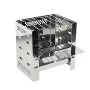NNETM Portable Stainless Steel Wood Stove: Multi-functional Square Cookware(1pc)