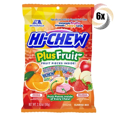 6x Bags Morinaga Hi-Chew Plus Fruit Sunrise Mix Chewy Fruit Chews | 2.82oz