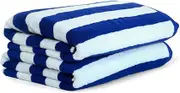 2 Pack Extra Large Cotton Beach Towel, Soft Feel, Quick Dry, Highly Absorbent Durable Bath Towel, Classic Hotel and Spa Quality Bath Towel, 75 * 152cm, Blue