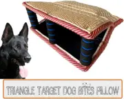Dog Bite Pillow Jute Wedge Tug Toy Training Slves Safe Biting Pad with 3 Comfort