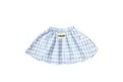 Full Skirt with Wide Elastic Waist Band - Baby Blue Gingham
