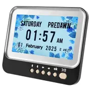 Large Display Alarms and Medicine Reminders Dementia Clock Seniors 6 Display Modes 7 Inch Digital Clock Auto Dimmable Temperature Date