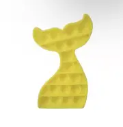 Bubble Silicone Snap Pop Fidget It Toy Stress Relief Yellow Mermaid Tail