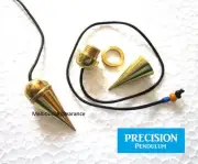 Isaac Gold Chamber Metal Precision Pendulum with Cord Hypnosis Trance Orgone