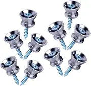 LOLIPPYY 10pcs Metal Guitar Strap Locks Secure Fit Guitar Strap Button Lock for Electric Acoustic Ukulele Bass