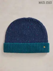 White Stuff Blue Albie Rib Knit Beanie (AJ0632) | $33