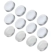 12Pcs Tinplate Canning Lids with Label for Regular Mason Jar Silver(70mm)