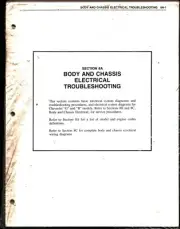 Chevrolet model g &b Section 8A Electrical Troubleshooting Book Manual