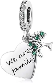 [Generic] We Are Family Dangle Charm Tree Of Life Genuine 925 Sterling Silver Compatible With Bracelet