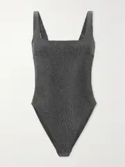 [FORM AND FOLD] FORM AND FOLD - D-g The Square Metallic Swimsuit - Silver - 34E 34E Silver