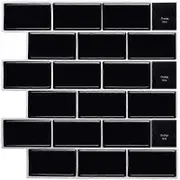 Self-adhesive Tile Subway Black,SL.GT Adhesive Backsplash Kitchen Bathroom,3d Brick Vinyl Adhesive Paper,30.5x30.5cm,1PC