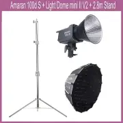 Aputure Amaran 100d S 100W 5600K Daylight LED Video Light +Softbox +2.8m Stand