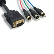Kentek 10ft VGA HD15 to 4BNC Video Cable EMI 28AWG TV PC Monitor Projector CCTV