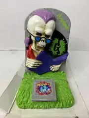 Goosebumps Grave Bookends Pair Reading is a Scream Curly Skeleton 1996 Vintage