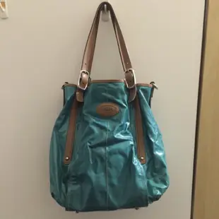 [二手精品包]Tod's g-bag湖水綠色 肩背包 漆皮防水