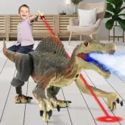 RC Spinosaurus Jurassic Dinosaur Robot LED Roaring Light Chasing Spray Walk Toy