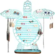 [Generic] Earring Holder,Earring Organizer - Sea Turtle Shaped Wooden Hanger For Organization Necklace Women Girls Home Decoration