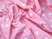 Minerva Crafts Large Star Print Cotton Dress Fabric Baby Pink - per metre