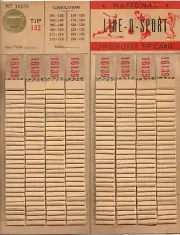 National Line O Sport Pull Tab Gambling Betting Raffle Draw Tip Card VINTAGE