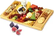 Cheese Board Set, Chopping Board Bamboo Meat Charcuterie Platter Serving Tray, for Make Cheeses Appetizers Fruits Delicious Meats