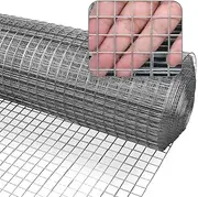 HOLGVE Hardware Cloth, 304 Stainless Chicken Wire Fence, 1/2 in Wire Mesh, Wire Fencing Chicken Coop, Heavy Duty Garden Mesh Roll, Poultry Netting(1mx3m(39inx9.8ft))