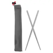 1 Pair of Titanium Chopstick Camping Reusable Metal Chopstick Kitchen Tableware