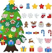 Felt Christmas Tree Set - Wall Hanging With Ornaments for Kids, Montessori Christmas Home Decoration