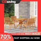 Garden Dining Set 5 Piece Acacia Wood Outdoor Chairs Table Rustic Color 7136