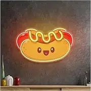 Sign Lamp Hot Dog Neon Signs USB Powered UV Printing Neon Lights Suitable For Restaurants Party Decor Glow Sign 28cmx40cm