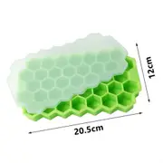 Green 37 Grids Silicone Ice Cube Tray With Lid Mold Maker Tool Square Mould