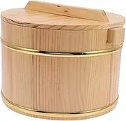 Ipetboom 1 Set Rice Steamer Container with Inner Wooden Rice Bucket for Kitchen Storage Easy to Clean Ergonomic Handle for Convenient Use