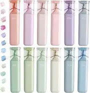 12Pcs Glitter Highlighter, Assorted Colours Glitter Highlighter Pen Smudge Proof Glitter Highlighters Marker Pens Portable Highlighters Set for DIY Sparkling Note-Taking Study Diary