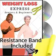 Weight Loss Exercise for Seniors and Beginners- 5 Fat Buring Workouts + Resistance Band. Easy to follow fitness program, burns calories, fun to do! Low impact exercise DVD for seniors and beginners.